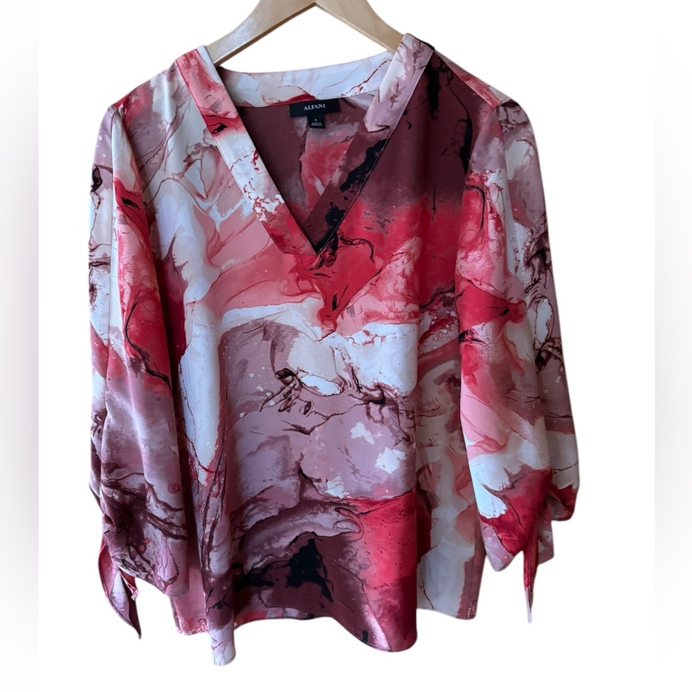 Alfani Multi-Color V-Neck Blouse